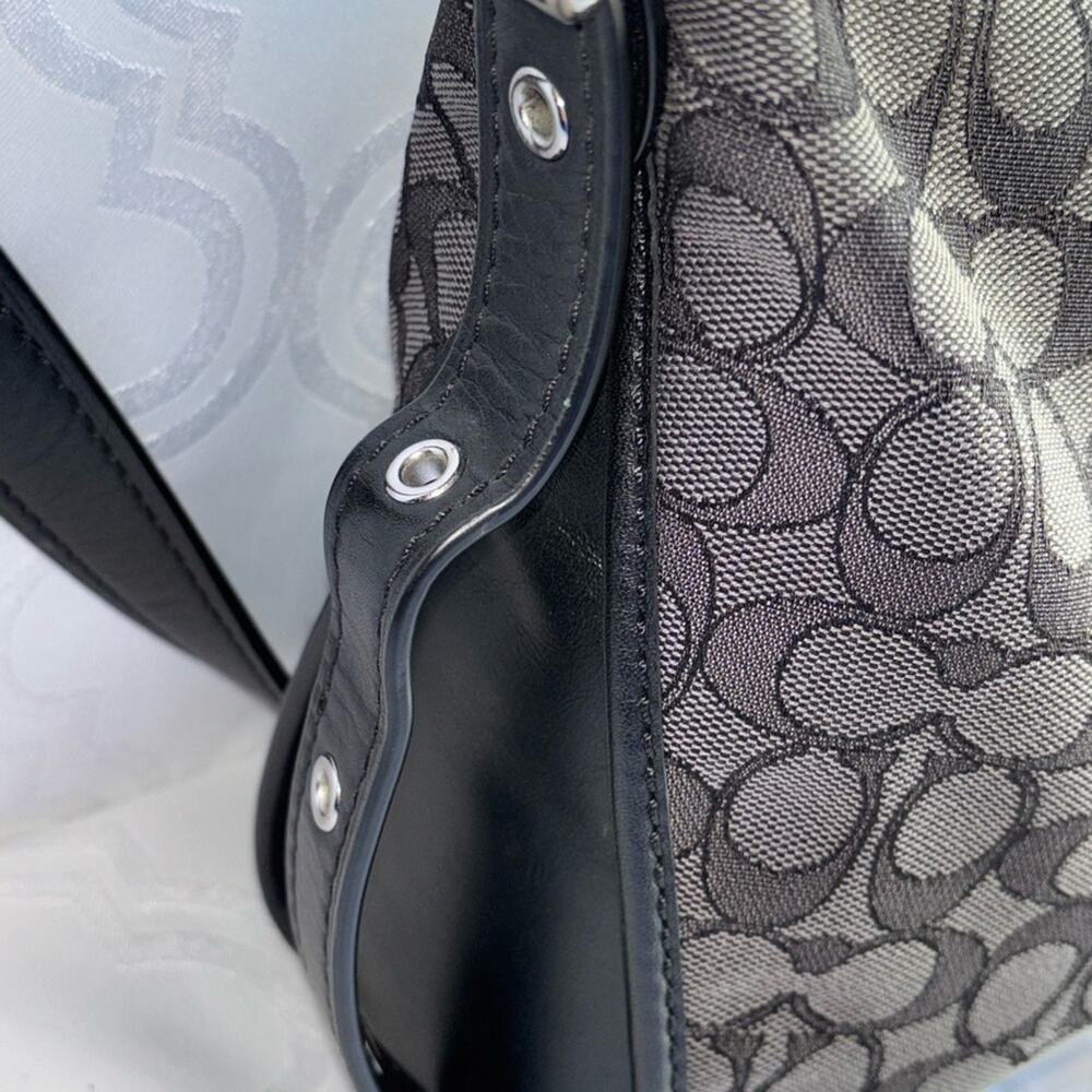 Coach Signature Crossbody Bag in Charcoal with  Black Leather V1706 - Picture 5 of 9